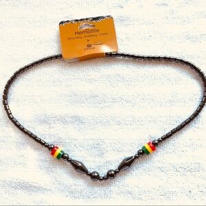 Necklace Hematite with colorful beads! NWT